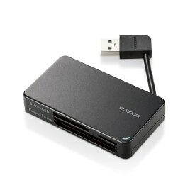 【送料無料】ポスト投函 エレコム ELECOM カードリーダー USB2.0 ケーブル収納タイプ Windows11 Mac ブラック MR-K304BK