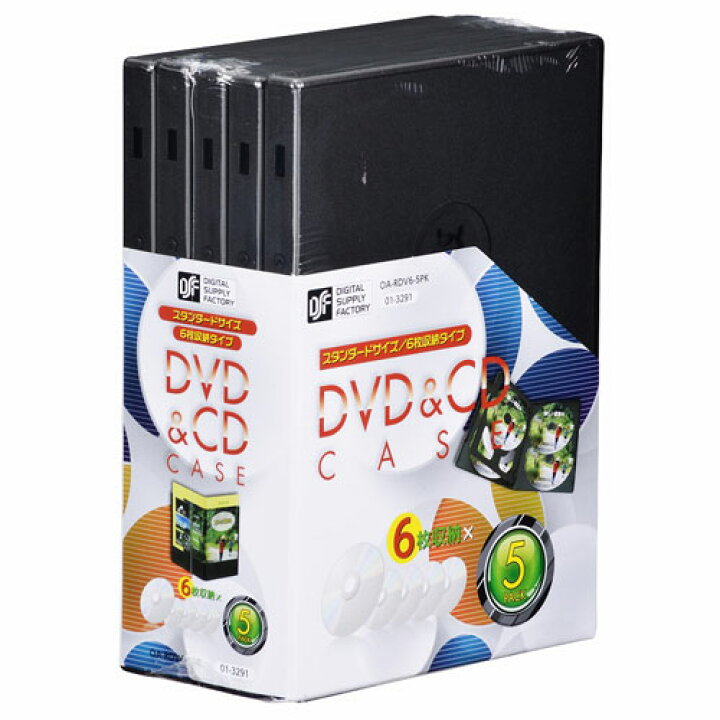 オーム電機 DVDCDケース 6枚収納×5個パック OA-RDV6-5PK mono