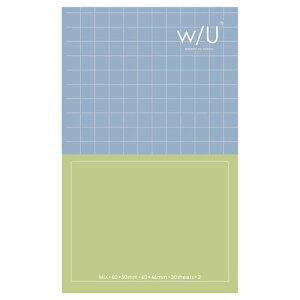 ナカバヤシ w/U watashi no sobani ノート付箋 スリム ミックス ブルーxグリーン WU-FSTN-M-BG