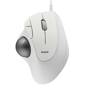 エレコム トラックボール マウス 有線 5ボタン 人工ルビーユニット エルゴノミクス Windows11/10 macOS ChromeOS 各種対応 ホワイト
