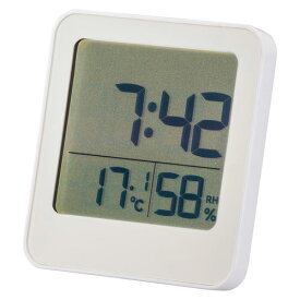 オーム電機 お風呂クロック&温湿度計 ホワイト HB-T20-W