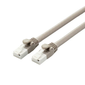 �|�X�g���� �G���R�� ELECOM Cat6A�Ή�LAN�P�[�u�� �X�^���_�[�h�E�c���܂�h�~ 1m ���C�g�O���[ LD-GPAT/LG1/RS
