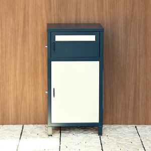 MOJYU 宅配ボックス付ポスト Elia エリア ネイビー PBX-078 宅配ボックス ポスト一体型 大容量