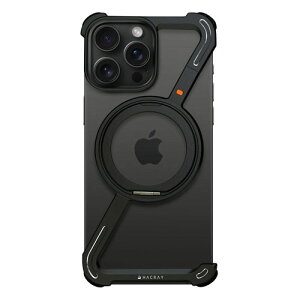 Hacray 360 RingStandバンパー for iPhone 16 Pro Max リングスタンドケース アルミ・ブラック HR27180i16PM