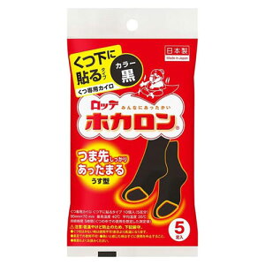 ロッテ ホカロン くつ下に貼る カイロ 黒 5足入