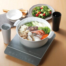 カクセー coronto コロント IH対応 セラミックコーティング深型卓上鍋 24cm グレー CT-30