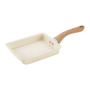 カクセー Grinday with グリンデイ・ウィズ IH対応 セラミックコーティング 玉子焼き器 ウォームアイボリー NB-41
