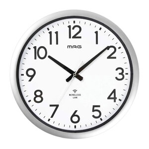 ノア精密 MAG マグ 掛け時計 直径42.0cm シルバー W824SMZ