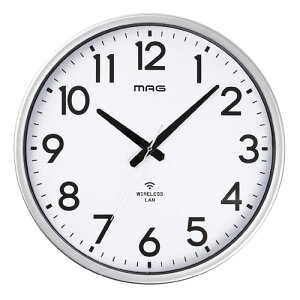 ノア精密 MAG マグ 掛け時計 直径50.0cm シルバー W825SMZ