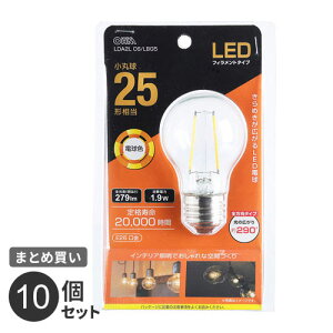 �܂Ƃߔ��� �I�[���d�@ LED�t�B�������g�d�� ���ۋ� E26 25�`���� �d���F LDA2L C6/LBG5 10�Z�b�g