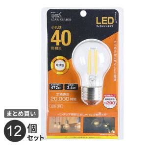 �܂Ƃߔ��� �I�[���d�@ LED�t�B�������g�d�� ���ۋ� E26 40�`���� �d���F LDA3L C6/LBG5 12�Z�b�g