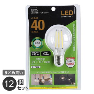 �܂Ƃߔ��� �I�[���d�@ LED�t�B�������g�d�� ���ۋ� E17 40�`���� �����F LDA3N-E17 C6/LBG5 12�Z�b�g