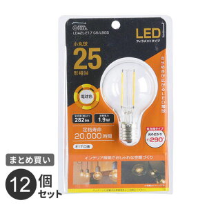 �܂Ƃߔ��� �I�[���d�@ LED�t�B�������g�d�� ���ۋ� E17 25�`���� �d���F LDA2L-E17 C6/LBG5 12�Z�b�g