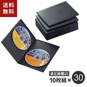 �܂Ƃߔ��� �G���R�� ELECOM DVD�X�����g�[���P�[�X �u���b�N 2�����[/10���� 30�Z�b�g CCD-DVDS06BK