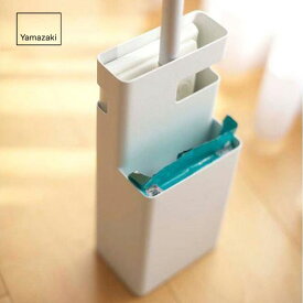 山崎実業 フローリングワイパースタンド デュオ ホワイト 07579 フローリングワイパー収納 クイックルワイパー フローリングシート 掃除用品 床掃除 おしゃれ