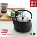 岩鋳 鉄瓶兼用急須 5型 新アラレ 黒 12822 日本製 IH対応 南部鉄器 直火 伝統工芸品 南部鉄瓶 鉄分 やかん 0.65L キッ…
