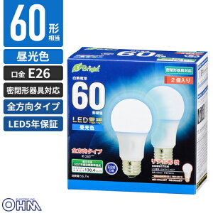 �I�[���d�@ LED�d�� E26 60�`���� �S���� �����F 2���� LED5�N�ۏؑΏ� LDA7D-G AG27 2P