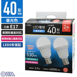 �I�[���d�@ LED�d�����` E17 40�`���� �����F 2�� LDA4D-G-E17 IS53 2P