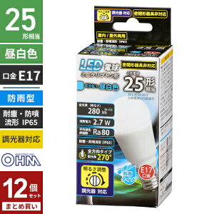 �܂Ƃߔ��� �I�[���d�@ LED�d�� �~�j�N���v�g���` E17 25W�`���� �����F ���O�Ή� LDA3N-G-E17/D G11 12�Z�b�g