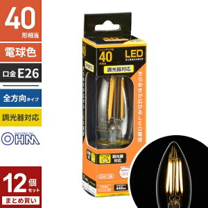 �܂Ƃߔ��� �I�[���d�@ LED�t�B�������g�d�� �V�����f���A�` ����E26 40W���� ������Ή� �N���A �d���F �S���� LDC4L/D C6 12�Z�b�g