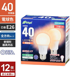 �܂Ƃߔ��� �I�[���d�@ LED�d�� E26 40�`���� �S���� �d���F 2���� LED5�N�ۏؑΏ� LDA4L-G AG27 2P 12�Z�b�g