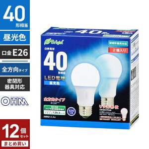 �܂Ƃߔ��� �I�[���d�@ LED�d�� E26 40�`���� �S���� �����F 2���� LED5�N�ۏؑΏ� LDA4D-G AG27 2P 12�Z�b�g
