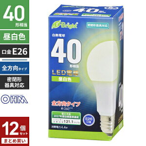 �܂Ƃߔ��� �I�[���d�@ LED�d�� E26 40�`���� �S���� �����F LED5�N�ۏؑΏ� LDA4N-G AG27 12�Z�b�g