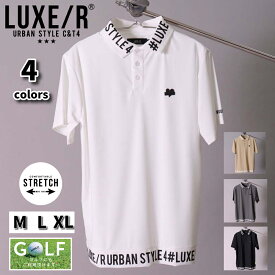 ゴルフウェア ポロシャツ メンズ レディース スムース ストレッチ 半袖 ラグジュゴルフ LUXE/R GOLF エリロゴ 2024 夏 大きいサイズあり