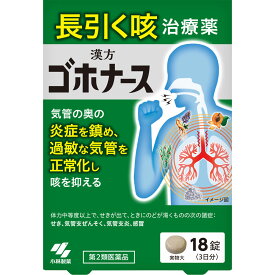 【合算3300円以上で注文可能】【第2類医薬品】ゴホナース 麻杏甘石湯 18錠【セルフメディケーション税制対象】