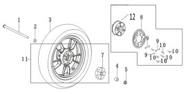 GPX純正部品 ジーピーエックス純正部品 WHEEL、REAR BLACK NEW GR Demon GR150Fi GPX GPX