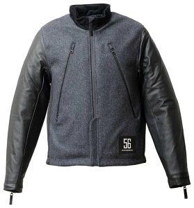 56design 56fUC LEATHER SLEEVES MELTON JACKET EC^[WPbg WPbg Ap