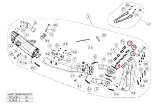 AKRAPOVIC �A�N���|�r�b�` �y���y�A�p�[�c�zP-F40 flange CBR1000RR SP SP2 HONDA �z���_ �}�t���[�t�����W �}�t���[