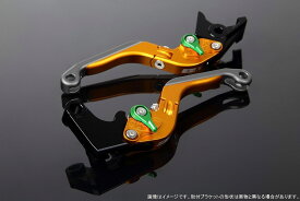 SPEEDRA スピードラ アルミビレットアジャストレバーセット 可倒延長式 Z1000 (水冷) ZX-10R ZX-12R ZX-6R ZX-9R ZZR400 ZZR600 ヴェルシス1000 レバー本体カラー：マットゴールド / アジャスターカラー：マットグリーン / エクステンションカラー：マットチタン