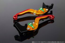 SPEEDRA スピードラ アルミビレットアジャストレバーセット 可倒延長式 Z1000 (水冷) ZX-10R ZX-12R ZX-6R ZX-9R ZZR400 ZZR600 ヴェルシス1000 レバー本体カラー：マットゴールド / アジャスターカラー：マットグリーン / エクステンションカラー：マットレッド