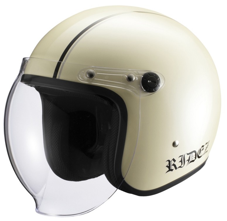 RIDEZ ライズ JB ジェットヘルメット カラー：アイボリー／ブラック／ガンメタ
