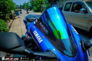 OR6D Carbon sticker �I�[�����J�[�{���X�e�b�J�[ Iridium rainbow windshield YZF-R15 YAMAHA ���}�n �X�N���[�� �O��