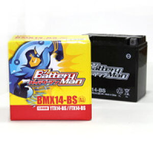 Battery Man �o�b�e���[�}�� �o�b�e���[ BMX14-BS (YTX14-BS �݊�) �y�t����[�d�ρz YAMAHA ���}�n SUZUKI �X�Y�L KAWASAKI �J���T�L HONDA �z���_ ���n�o�b�e���[ �o�b�e���[�֘A