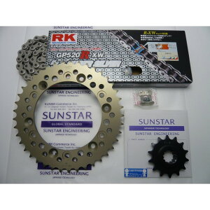 SUNSTAR �T���X�^�[ �t�����g�E���A�X�v���P�b�g���`�F�[���E�J�V���W���C���g�Z�b�g VTR250 VTZ250 HONDA �z���_ �X�v���P�b�g�E�`�F�[���Z�b�g �쓮�n �`�F�[�������FRK��SV520XRE�i�V���o�[�`�F�[