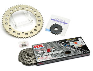 SUNSTAR �T���X�^�[ �t�����g�E���A�X�v���P�b�g���`�F�[���E�J�V���W���C���g�Z�b�g SR400 YAMAHA ���}�n �X�v���P�b�g�E�`�F�[���Z�b�g �쓮�n �`�F�[�������FRK��SV520XRE�i�V���o�[�`�F�[���j