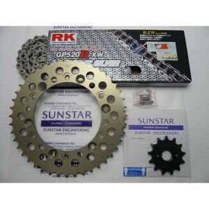 SUNSTAR �T���X�^�[ �t�����g�E���A�X�v���P�b�g���`�F�[���E�J�V���W���C���g�Z�b�g DEGREE XL HONDA �z���_ �X�v���P�b�g�E�`�F�[���Z�b�g �쓮�n �`�F�[�������FRK��SV520XRE�i�V���o�[�`�F�[��