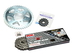 SUNSTAR �T���X�^�[ �t�����g�E���A�X�v���P�b�g���`�F�[���E�J�V���W���C���g�Z�b�g CB400SF HONDA �z���_ �X�v���P�b�g�E�`�F�[���Z�b�g �쓮�n �`�F�[�������FRK��SV520XRE�i�V���o�[�`�F�[���j