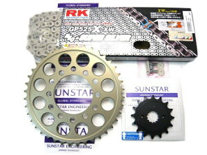 SUNSTAR �T���X�^�[ �`�F�[�����X�v���P�b�g 3�_�Z�b�g Z750FX II III Z750GP KAWASAKI �J���T�L �X�v���P�b�g�E�`�F�[���Z�b�g �쓮�n �`�F�[�������FSV525XRE(�V���o�[���b�L)