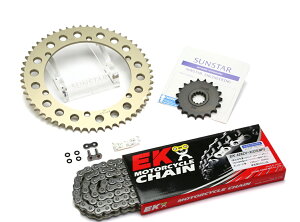 SUNSTAR �T���X�^�[ �t�����g�E���A�X�v���P�b�g���`�F�[���E�J�V���W���C���g�Z�b�g TW200 TW200E YAMAHA ���}�n �X�v���P�b�g�E�`�F�[���Z�b�g �쓮�n �`�F�[�������FEK��CRNP428ZVX�i�V���o�[�`�F