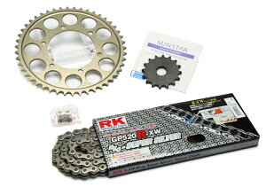 SUNSTAR �T���X�^�[ �t�����g�E���A�X�v���P�b�g���`�F�[���E�J�V���W���C���g�Z�b�g MT-07 XSR700 YAMAHA ���}�n �X�v���P�b�g�E�`�F�[���Z�b�g �쓮�n �`�F�[�������FRK��SV525XRE�i�V���o�[�`�F�[