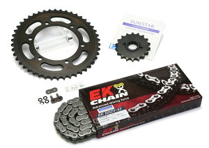 SUNSTAR �T���X�^�[ �t�����g�E���A�X�v���P�b�g���`�F�[���E�J�V���W���C���g�Z�b�g ZRX400 II KAWASAKI �J���T�L �X�v���P�b�g�E�`�F�[���Z�b�g �쓮�n �`�F�[�������FEK��STD525SRX2�i�X�`�[���`