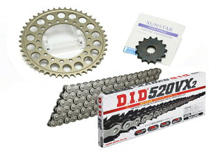 SUNSTAR サンスター フロント・リアスプロケット&チェーン・カシメジョイントセット WR250R YAMAHA ヤマハ スプロケット・チェーンセット 駆動系 チェーン銘柄:DID製STD520VX3(スチールチェーン