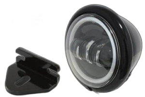 Garage T&F ガレージ 4.5インチベーツライトプロジェクターLED仕様(リング付き) &ライトステー(タイプE)キット W400 W650 W800 KAWASAKI カワサキ ヘッドライト 灯火類 電装系 ベーツライト仕上げ:ブ