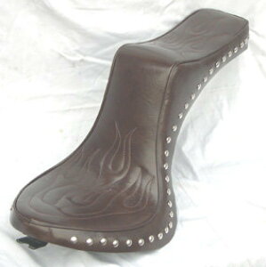 American Dreams アメリカンドリームス キング&クィーンシート ファイヤーパターン Wスタッド コゲ茶レザー ドラッグスター400クラシック YAMAHA ヤマハ シート シート関連 外装