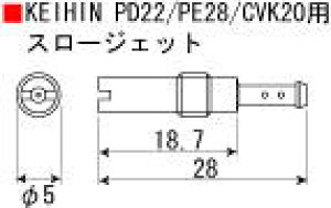 SP武川 SPタケガワ KEIHIN PD22/PE28/CVK20用 スロージェット #45 スロージェット・パイロットジェット 吸気関連 エンジン