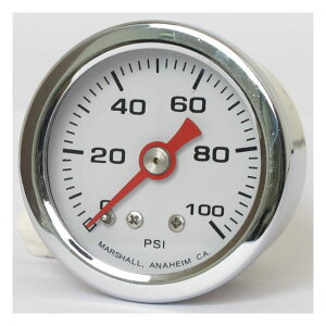MARSHALL �}�[�V���� �����Q�[�W 0-100PSI�yOIL PRESSURE GAUGE 0-100 PSI�z �����v ��p�֘A �G���W�� COLOR�FWHITE DIAL RED POINTER
